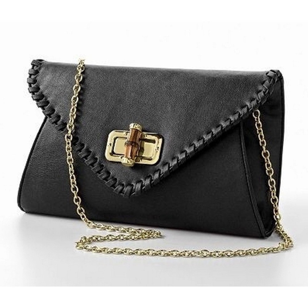 Apt 9 Bambi Envelope Convertible Clutch Handbag Purse Black